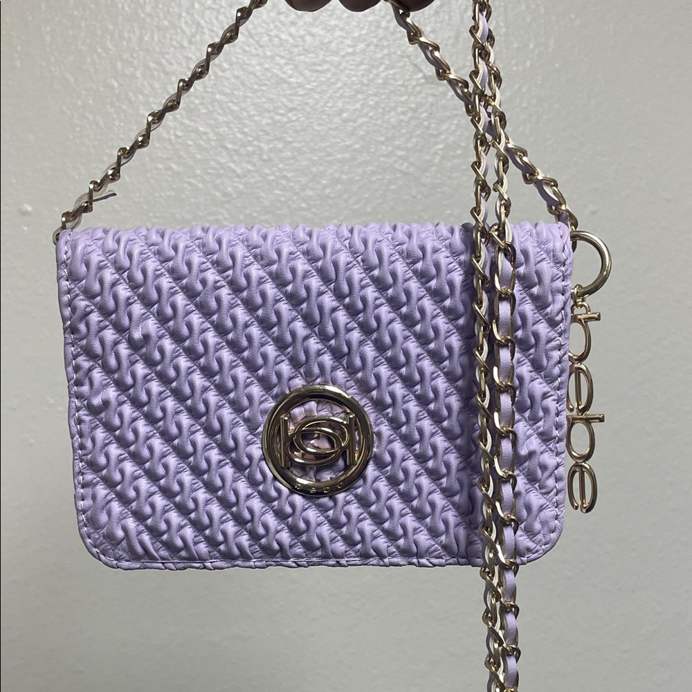 Bebe Lavender Woven Crossbody Bag